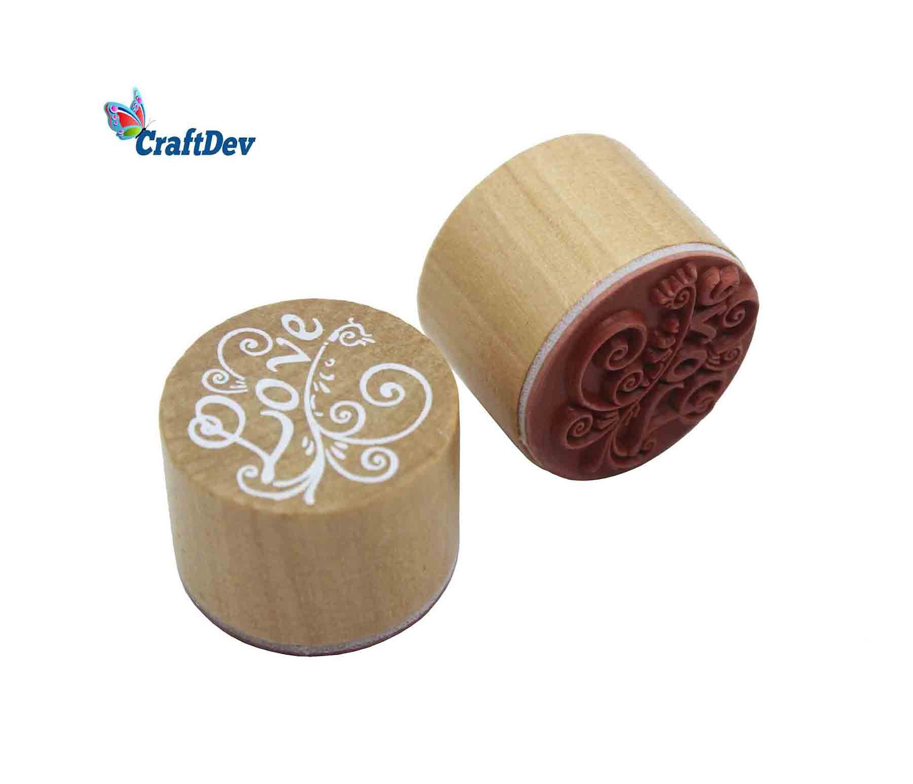 MG Traders Wooden Stamps Wooden Stamp Round Quotes 18 Pcs (Wsrq)