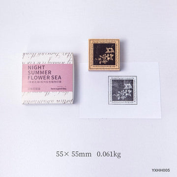 MG Traders Wooden Stamps Yxhh005 Wooden Decorative Stamp 55*55Mm