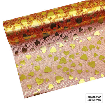 MG Traders Wrapping Papers Mg2510A Gold Mixed Heart Net Roll