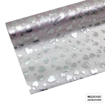 MG Traders Wrapping Papers Mg2510C Silver Mixed Heart Net Roll
