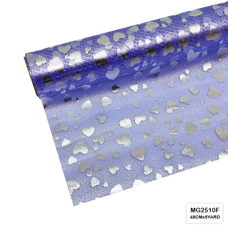 MG Traders Wrapping Papers Mg2510F Silver Mixed Heart Net Roll