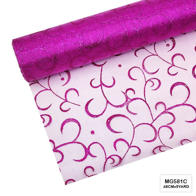 MG Traders Wrapping Papers Mg581C Glittery Designed Net Roll