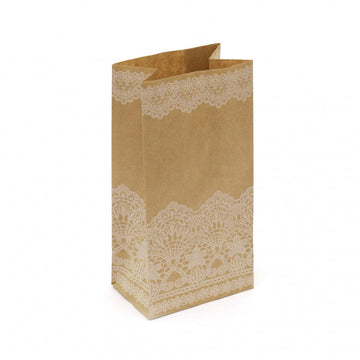 DIY Gift Packing Paper Bags with Doily Design - Pack of 5, Size: 22x12x6 cm