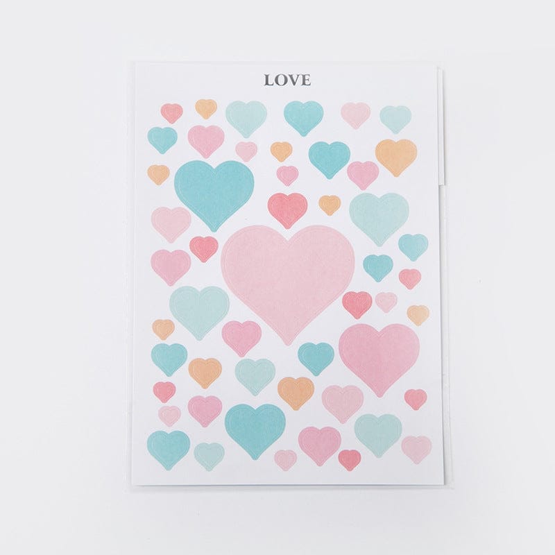 Puneet Gifts Love Pastel High-Quality Journaling and Scrapbooking Stickers-2 sheets