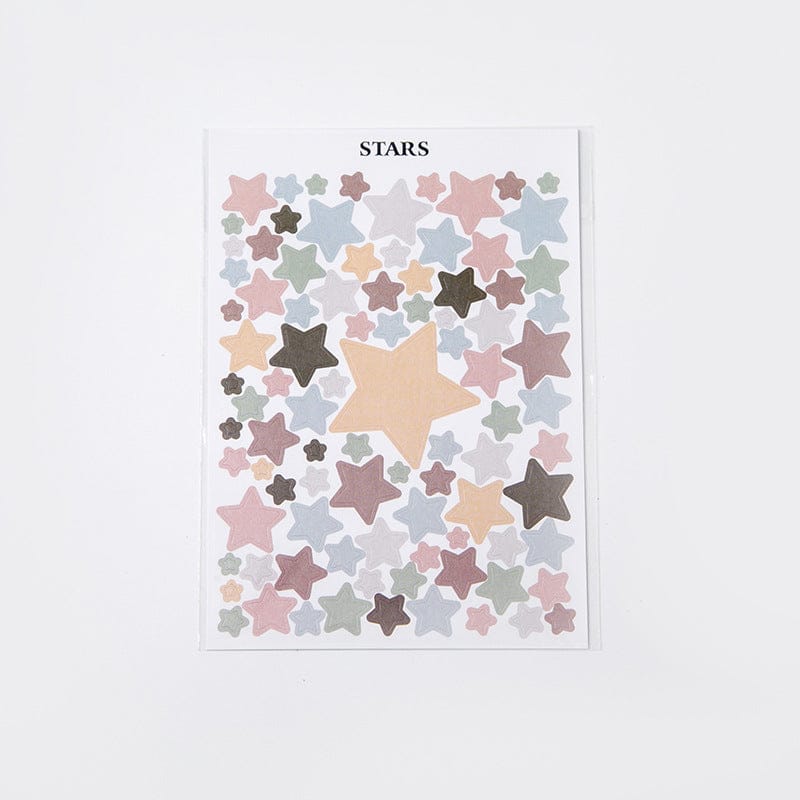 Puneet Gifts Stars Pastel High-Quality Journaling and Scrapbooking Stickers-2 sheets