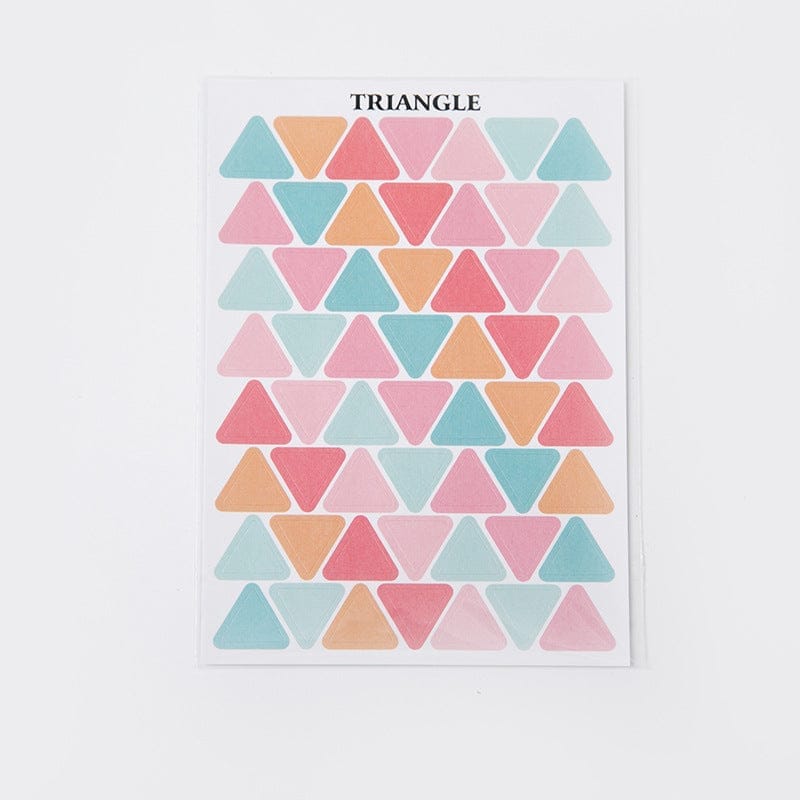 Puneet Gifts Triangle Pastel High-Quality Journaling and Scrapbooking Stickers-2 sheets