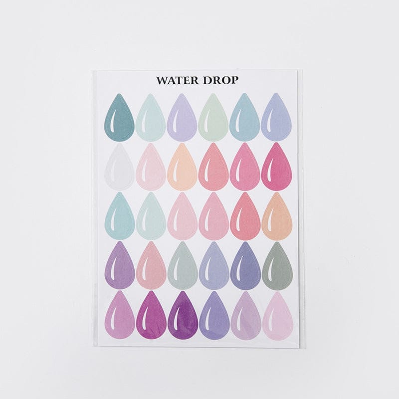 Puneet Gifts Water drop Pastel High-Quality Journaling and Scrapbooking Stickers-2 sheets