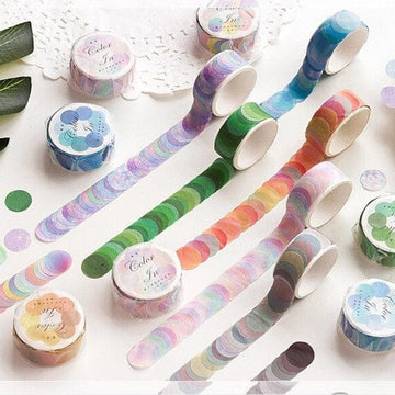 Round-Shaped Dotted Masking Tape - Add Love and Creativity to Your Grid Journal