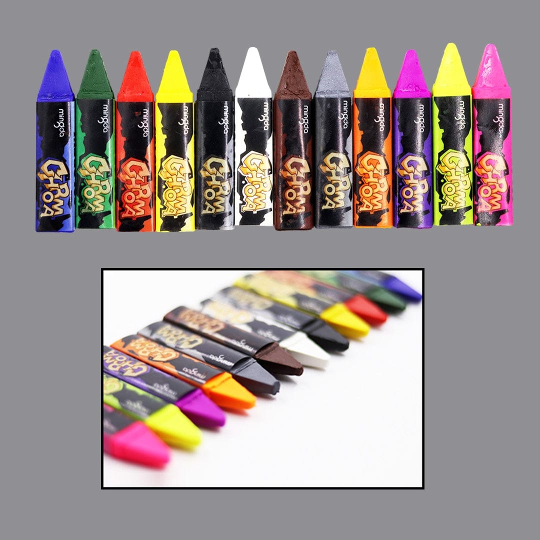 Push Up Non-Toxic Face Paint Sticks - 6 Regular Bright Colors