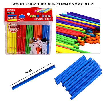 Colourful Wooden Stick 100Pcs 8Cmx5Mm