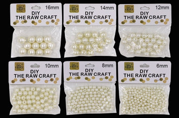 Craft Moti Pearl Off White Mix: Assorted Decorative Pearls for Creative Projects | Contain 1 Unit Packet of assorted design