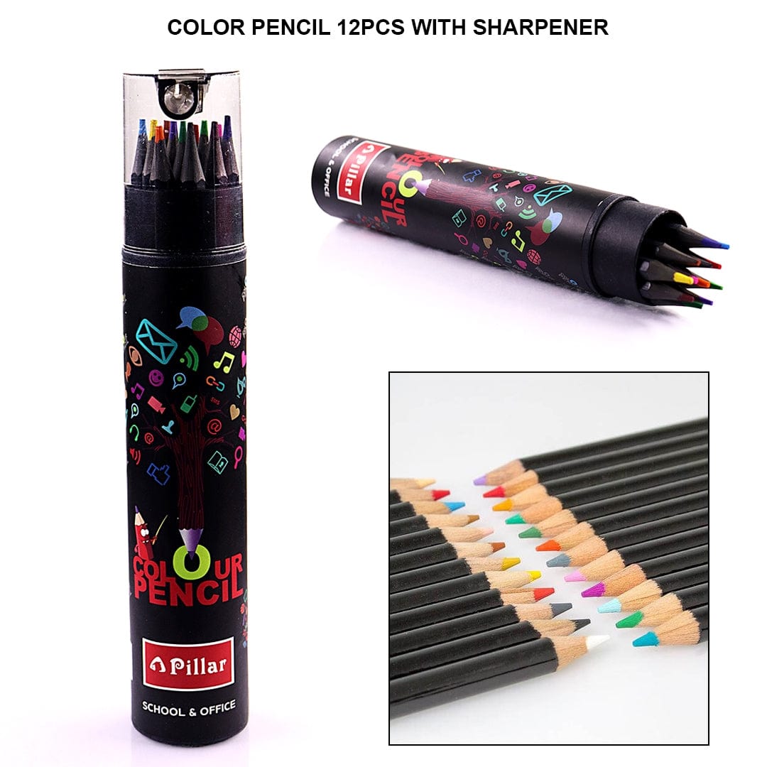 Ravrai Craft - Mumbai Branch colors and mediums Color Pencil 12Pcs With Sharpener