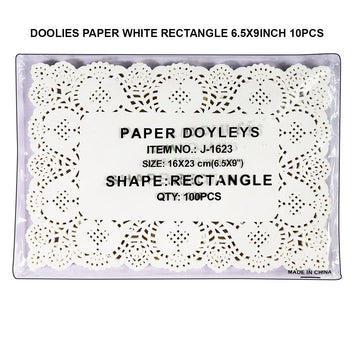 Doilies Paper White Rectangle 6.5 X 9 Inch 100Pcs