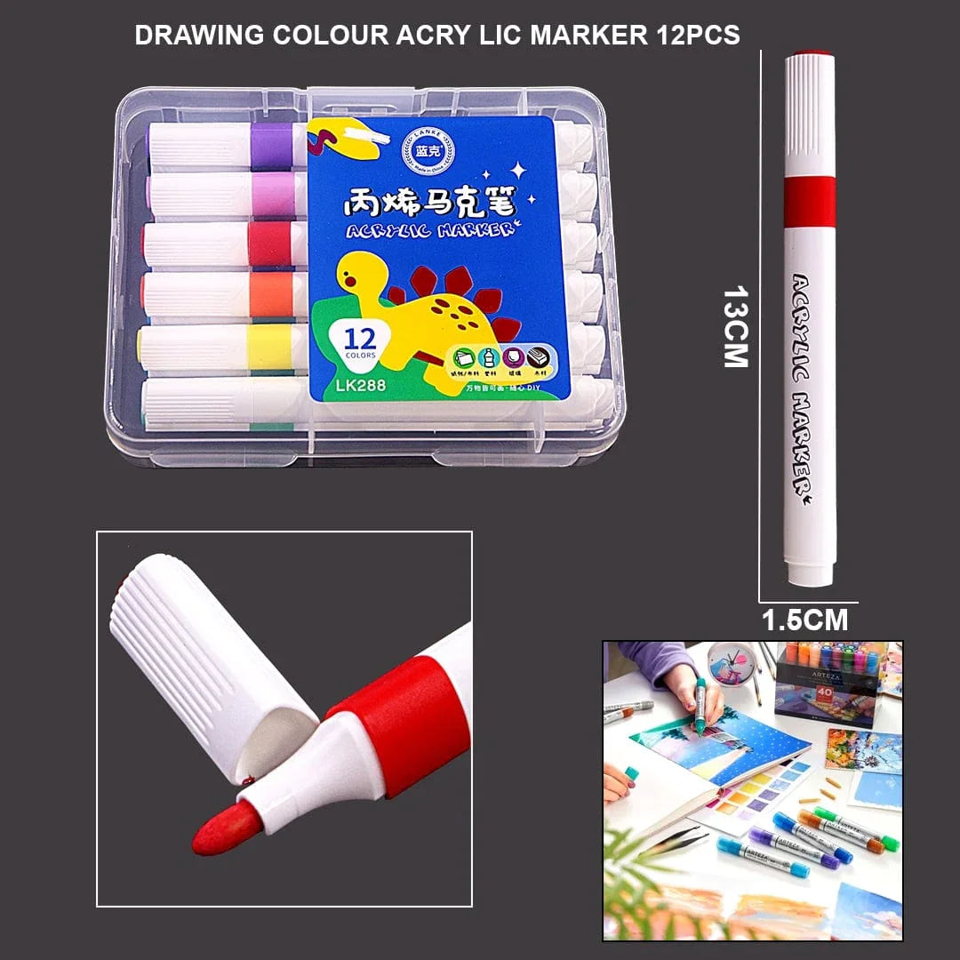 Acrylic Marker (Set Of 12) – Inkarto