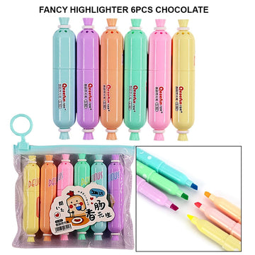 Fancy Chocolate Highlighters 6Pcs