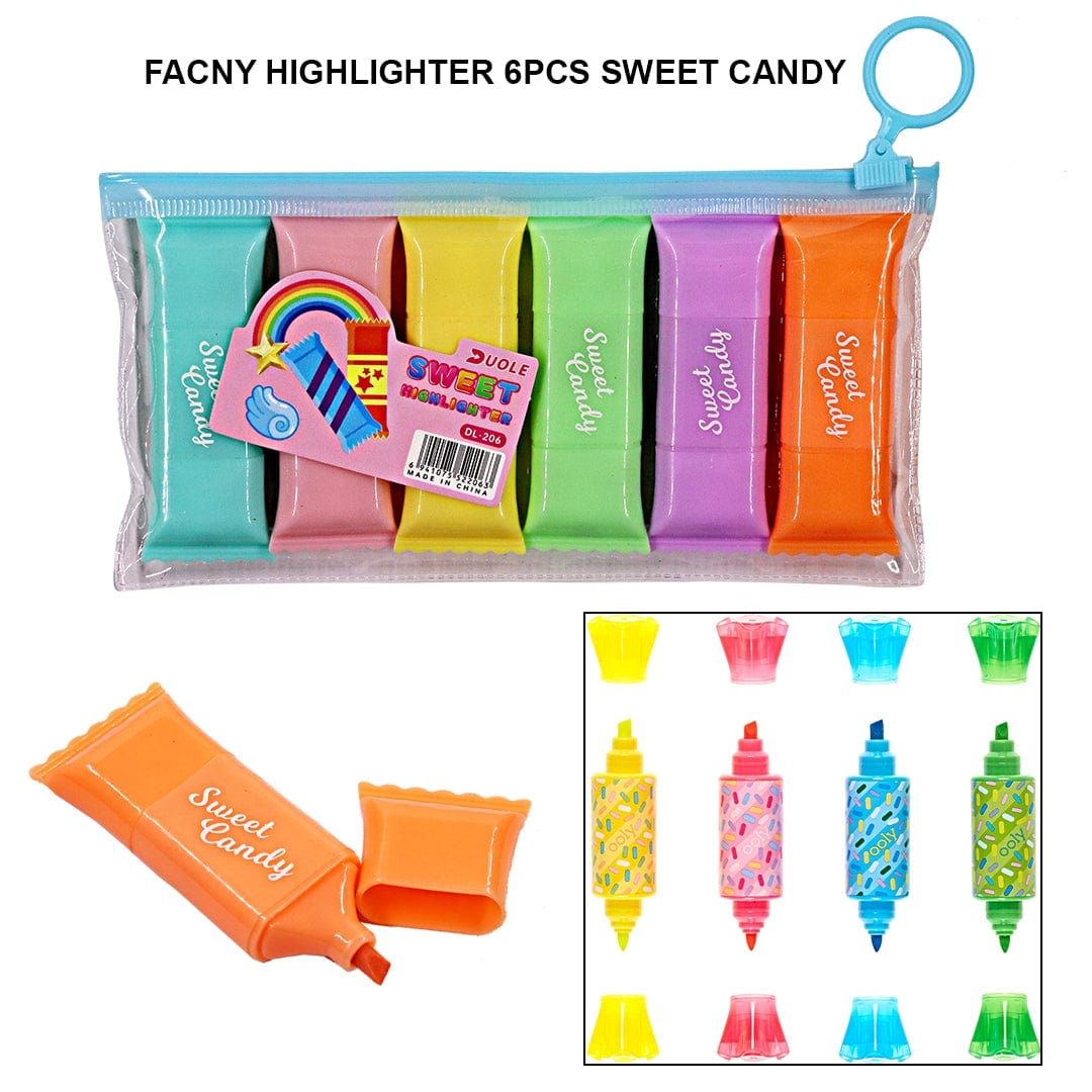 Ravrai Craft - Mumbai Branch Highlighter Fancy Highlighter 6Pcs Sweet Candy