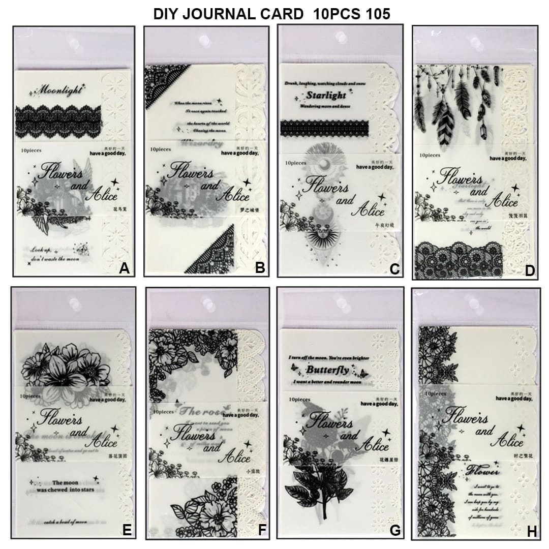 10pcs Vintage Scrapbooking Stickers Journal Pretty Cute Journaling