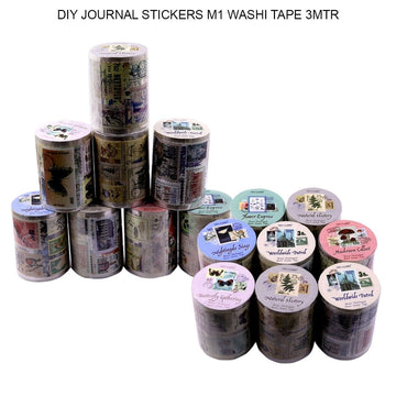 Retro Series Deco Sticker Roll for Journaling and Scrapbooking-assorted