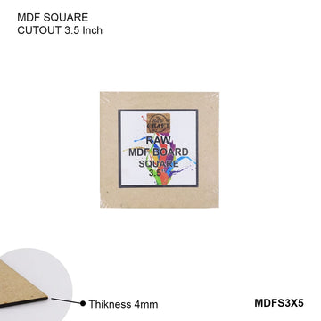 Mdf Board | Square | 3.5 Inch (contain 10 unit)
