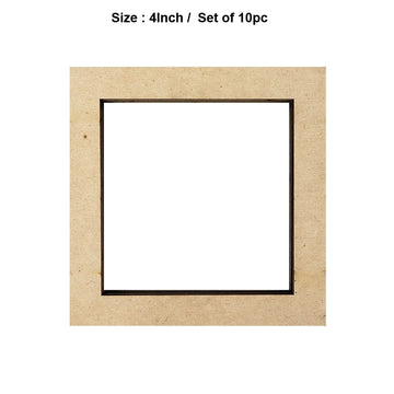 Mdf Craft Ring Square 4Inchx1/2Inch Mcrs4 (contain 10 unit)