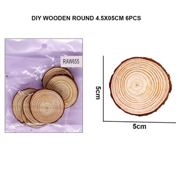 Mini Masterpieces: DIY Wooden Rounds (4-5cm Diameter, 0.5cm Thickness, Set of 6) - Craft Your Own Tiny Wood Discs