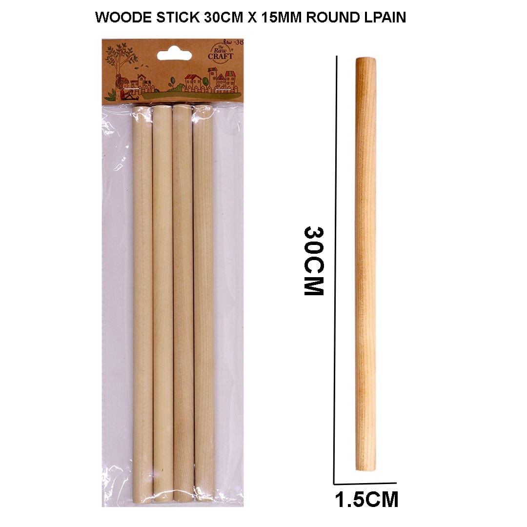 Ravrai Craft - Mumbai Branch MDF & wooden Crafts Plain Round Wooden Sticks 4pcs