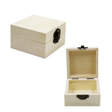 Versatile Wooden Box - 8x8x5cm, Contain 1 Unit for DIY