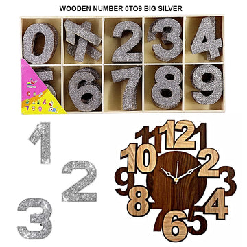 Wooden Number 0To9 Big Silver 40Pcw09Sr Raw4044Sr