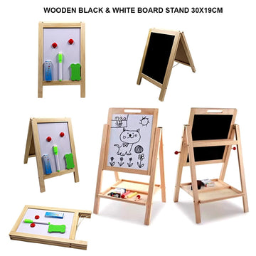 Wooden Slate Black & White Board Stand