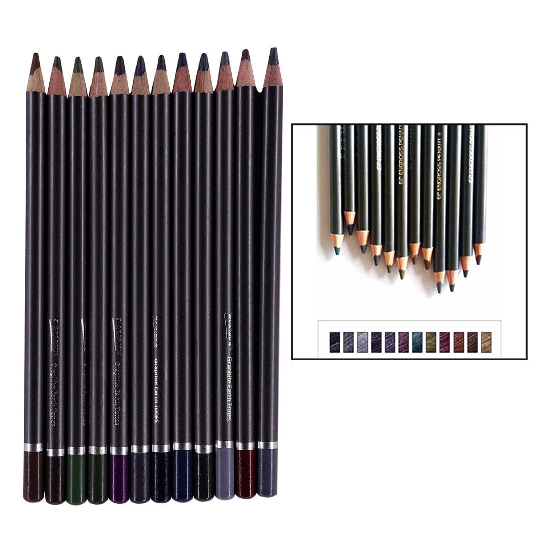 Ravrai Craft - Mumbai Branch pencils Graphic Earth Tones Pencil 12pcs
