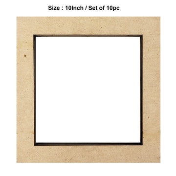 Mdf Craft Ring Square 10Inch X 1Inch (contain 10 unit)
