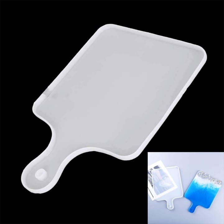 Medium Resin Mold Set in silicone, with cropping template (stencil)