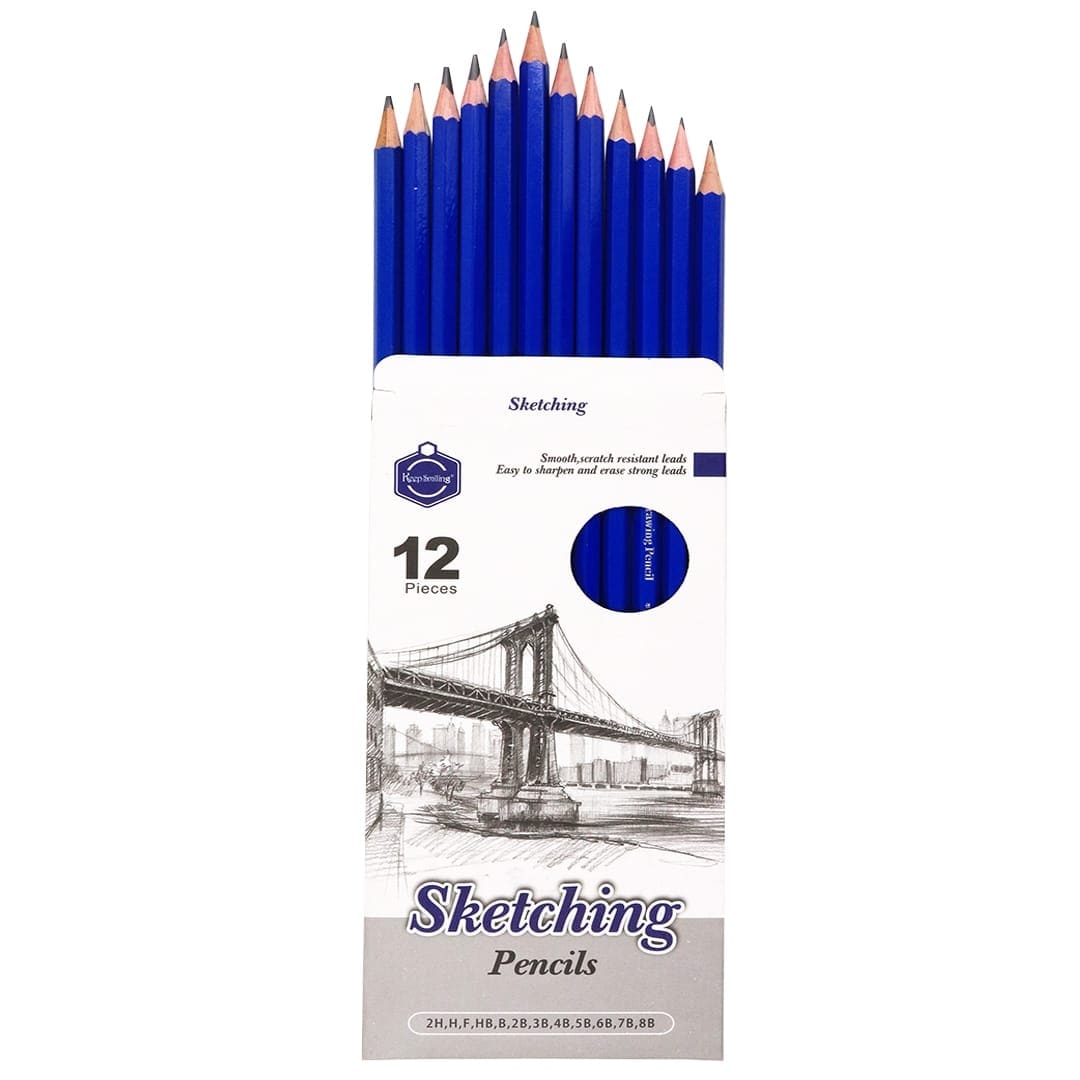 Premium Sketching Pencil Set - 12Pcs Metal Box