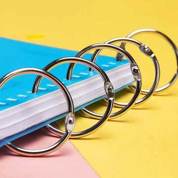 Book Rings, Nickel Plated Steel Binder Rings, Key Rings, Metal Book Rings, for School (1 inch) Set of 10 Pcs