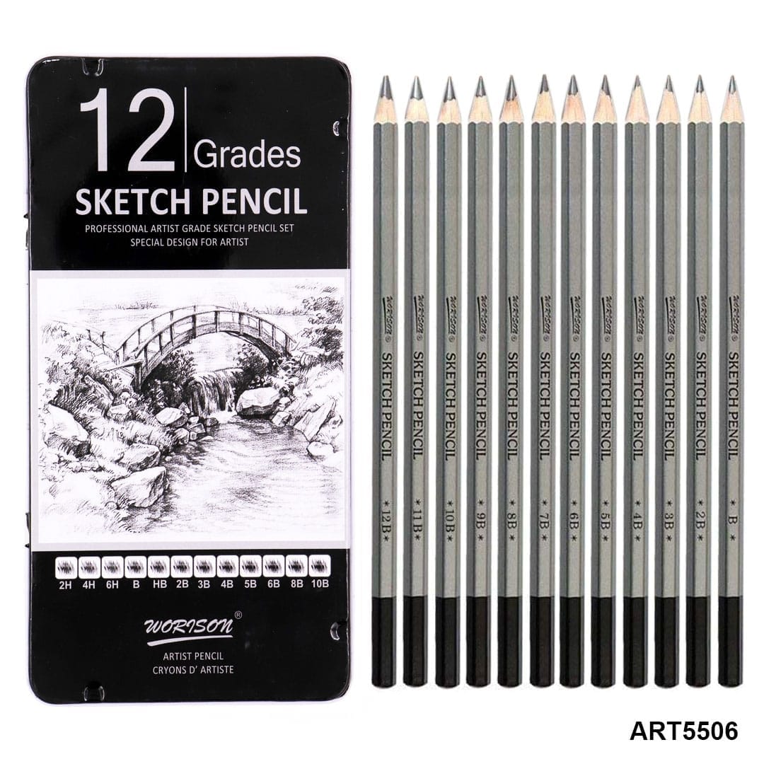 12PCS Drawing Pencil Set Professional Art Sketching Pencils Tool