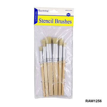 Stencil Round Brush Set Of 6Pcs
