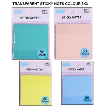 Transparent Sticky Nots Colour 3X3