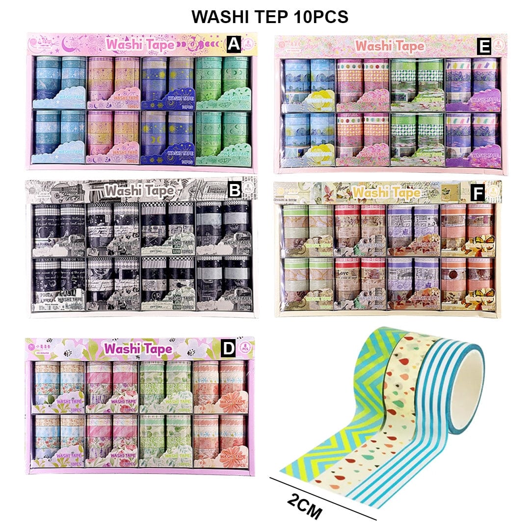 10 piece washi tape sets. (11 shops sets)