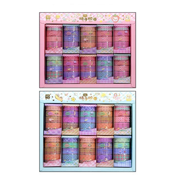 Premium pastel checked washi tape -pack of 5 tapes (Non Stick)
