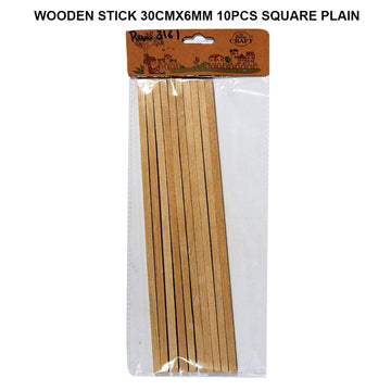 wooden stick 30CM X 6MM square plain