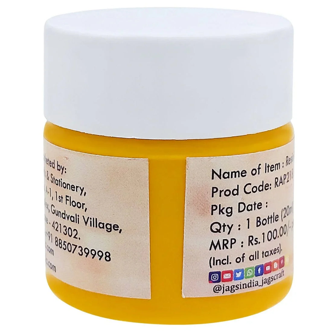 jags-mumbai Resin Pigment Resin Art Pigments 20ML Golden Yellow RAP218