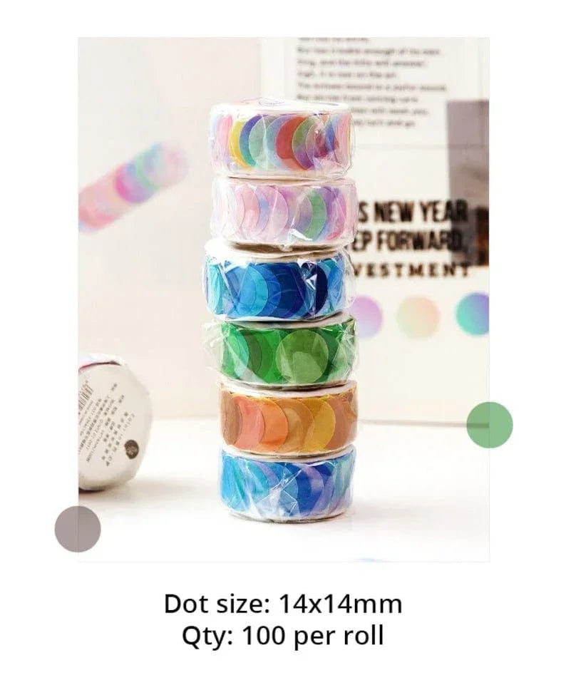 Punit enterprise Washi Tape Round-Shaped Dotted Masking Tape - Add Love and Creativity to Your Grid Journal
