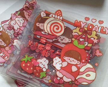Journaling Sheets MAGIC All surface Sticking kawaii stickers (works for resin too) | 4x4 Size