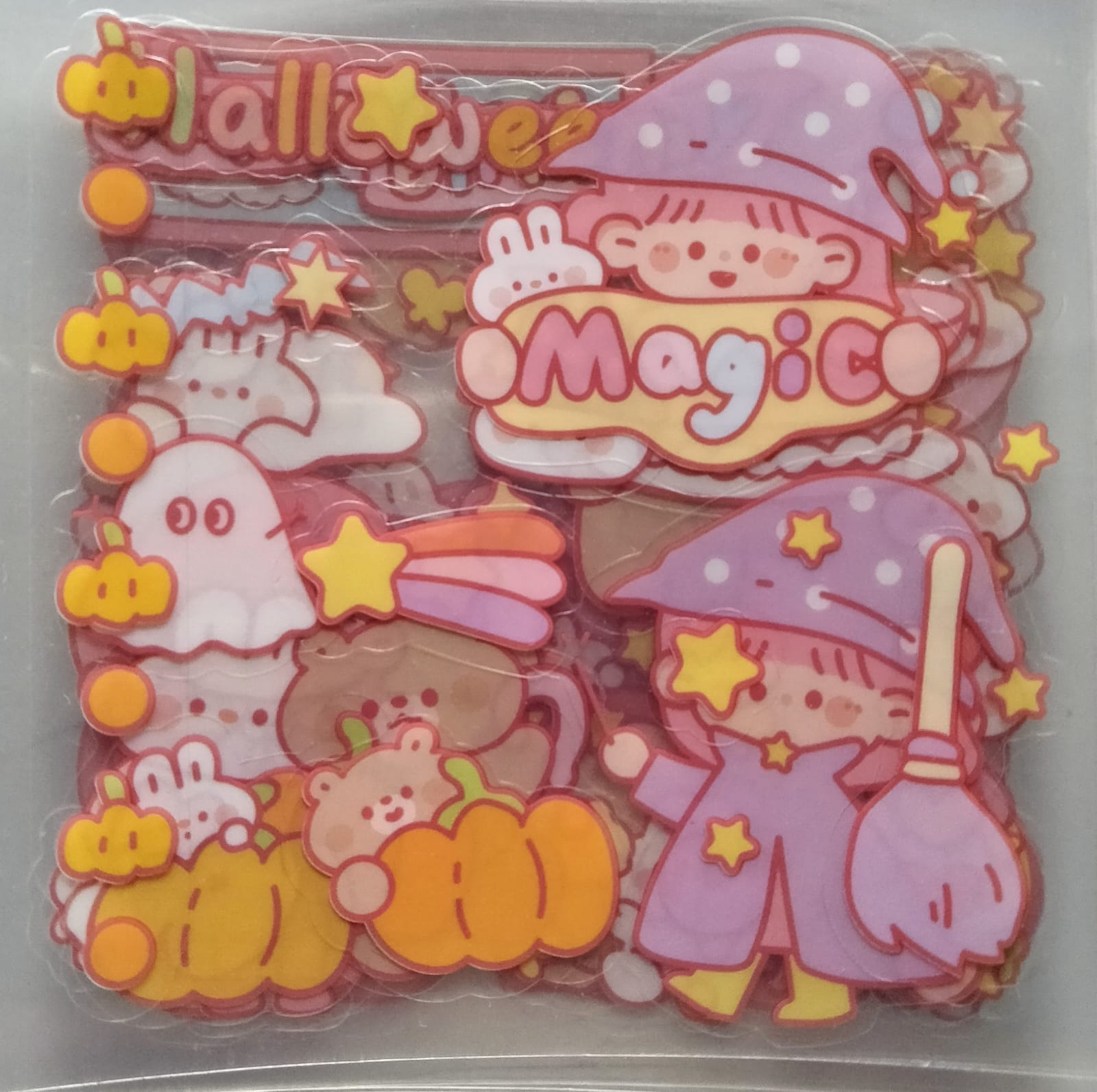 Sun international 5 Sheets MAGIC All surface Sticking kawaii stickers (works for resin too)