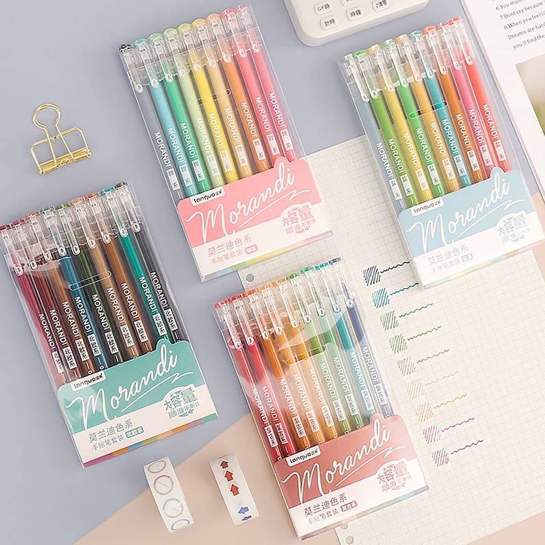 Kawaii Morandi Color Gel Pen Set – StationeryMore