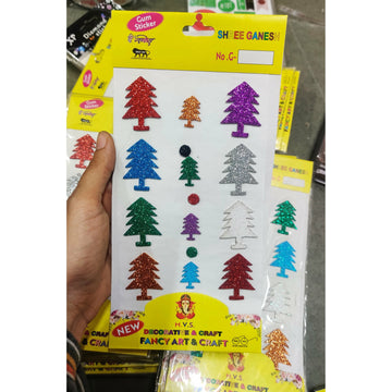 Christmas glitter sticker for DIY and hobby craft