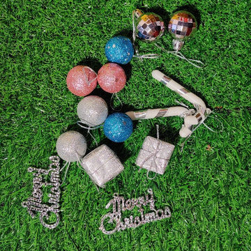 Christmas Tree Decoration- Tree ornaments (  colour balls,small gift box and candy sticks)
