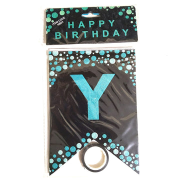 Celebrate in Style with Our Black and Blue Happy Birthday Banner