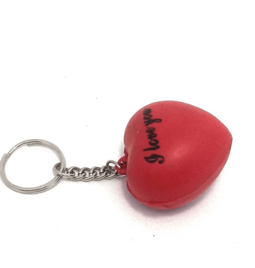 Cute heart shape sponge keychain with i love you massage