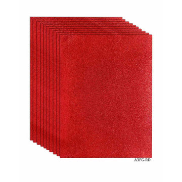 A3 glitter paper (Contain 1 Unit sheet)- Without sticker- RED
